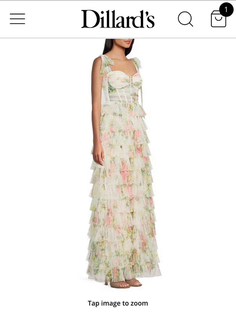 Floral Sweetheart Corseted Ruffled Dress - Picture 3 of 6
